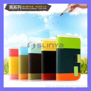 Keychain String Magnetic Flip Stand Painting Leather Case, Wallet Card Bag Cover for iPhone 5 5s 5c Galaxy S3 Mini S4 Z10 (CASE-627)